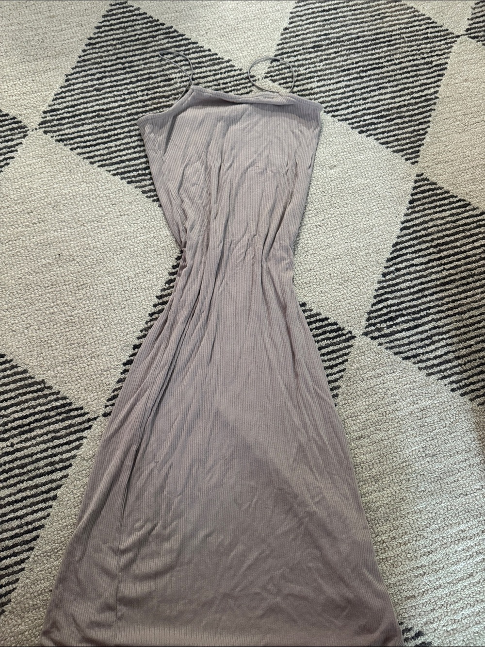 Forever 21 Taupe Ribbed Spaghetti-Strap Maxi Dress